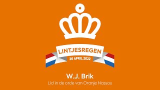 Wim Brik Lintjesregen 2022 gemeente Haarlemmermeer [upl. by Neille]