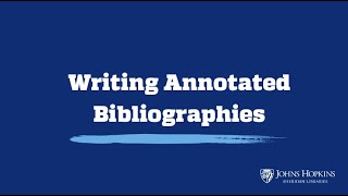 Writing Annotated Bibliographies [upl. by Yedarb393]