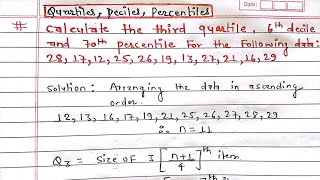 Quartiles Deciles and Percentiles in statistics  Quartiles  Deciles  Percentiles statistics [upl. by Selle]