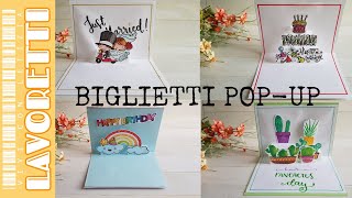 13  Come fare BIGLIETTI AUGURI POP UP  POPUP card tutorial  card making tutorial italiano [upl. by Aday96]