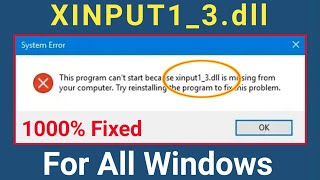 How To Fix Xinput13dll Missing Error  How To Fix Xinput13dll Missing Gta 5  XINPUT13dll [upl. by Kathryne690]