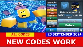 NEW CODES SPEED UP FLOOD ESCAPE 2 ROBLOX  ALL CODES  9282024 [upl. by Anavoig]