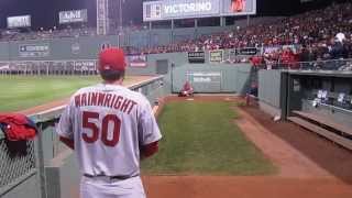 Adam Wainwright Bullpen Fenway Park 102313 WWWBULLPENVIDEOSCOM [upl. by Simonette]