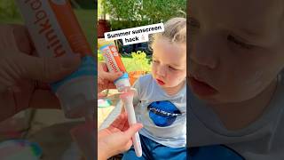 Use a makeup brush to apply sunscreen makeup sunscreen summer parenting toddler [upl. by Britte]