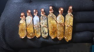 Howto Wire Wrap Citrine Crystals  Surprise News [upl. by Evangelina]