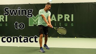 Two handed backhand 3rd part swing to contact [upl. by Nahtanohj]