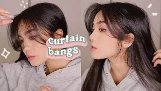 HOW TO STYLE CURTAIN BANGS  LAYERS 💫 HAIR TUTORIAL [upl. by Cordula]