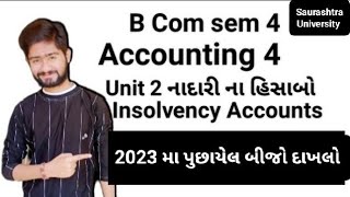 B Com Sem 4 Accounting 4 unit 2 Insolvency Accounts [upl. by Sanderson]