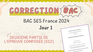 BAC EC2 Corrigée  Métropole J1 2024 [upl. by Yenot398]