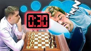 Magnus Carlsen Arrives With Only 30 Seconds To Play [upl. by Artemisia]