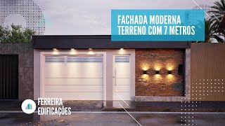 Fachada Moderna  Terreno com 7 metros  Projeto Pronto [upl. by Kuhn]