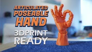 Articulated Poseable Hand  3DPrint Ready [upl. by Reta82]