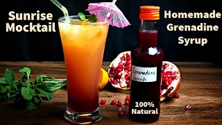 How to Make Grenadine Syrup at Home and Sunrise Mocktail Recipe [upl. by Mahmud]