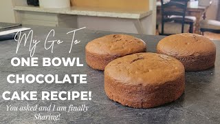 FINALLY My Go To One Bowl Chocolate Cake Recipe  Sorry it too me So Long  Cake Tutorials [upl. by Mehsah]