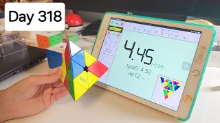 1 Year Cubing Pyraminx Challenge Day 318365 ao5 452  Noob Cuber [upl. by Jaine147]