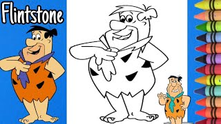 Fred Flintstonehow to colour fred Flintstone with few colours step by step with kids drawing [upl. by Reffinej459]