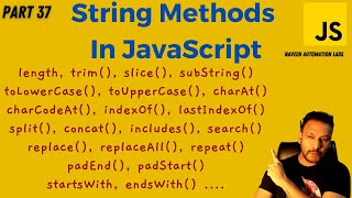 37  Most Important String Methods In JavaScript [upl. by Mcculloch]