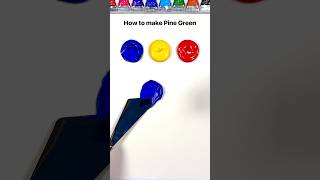 How to make pine green from primary colors colormixing colortheory asmrart satisfyingart [upl. by Nalim329]