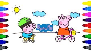 Peppa Pig and George Pig Coloring Pages for Kids [upl. by Clementi]