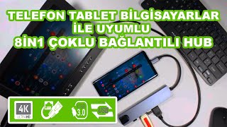 8in1 USB Type C ThunderBolt3 Laptop Notebook Bilgisayarlar için Çevirici Çoğaltıcı Adaptör HUB [upl. by Marcus241]