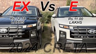 2024 HYUNDAI CRETA FACELIFT EX VS E VARIANT  BASE VS 2ND BASE VARIANT OF CRETA  NEW CRETA 2024 [upl. by Dnalsor589]