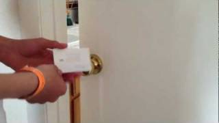 Pick a door lock with a plastic card [upl. by Eugenides]