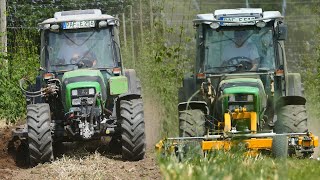 Rotorgrubber im Hopfen 🍺 DeutzFahr Hopfentraktoren beim Ackern [upl. by Alverson]