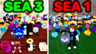 100 Fruit Rolls in 3rd Sea vs 1st Sea Blox Fruits [upl. by Nagle]