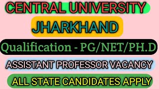 central university Assistant professor vacancy 2024GOVT Assistant professor vacancyparmanent job [upl. by Atimed440]