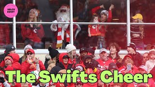 Fans UNBELIEVABLE reactions to Taylor Swift amp family CHEERING on Travis Kelce vs Raiders [upl. by Ecinaj]