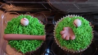 Fathers Day Baseball Theme Cupcakes Fondant Baseball Decorations [upl. by Larimore928]