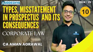 10 TYPES MISSTATEMENT IN PROSPECTUS AND ITS CONSEQUENCES  CORPORATE LAW  BCOM  SEM  2 [upl. by Cleave]