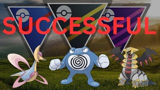 Ultra League Cresselia Poliwrath Giratina team is SUCCESSFUL in PokemonGo [upl. by Sansone]