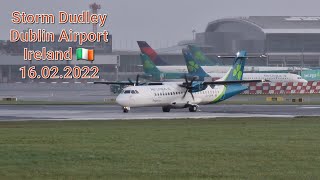 STORM DUDLEY 16022022 AT DUBLIN AIRPORT Bad landing for Ryanair 💨💨💨🛩🛩🛩 [upl. by Tnarb]