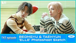 EPISODE BEOMGYU amp TAEHYUN ELLE Photoshoot Sketch  TXT 투모로우바이투게더 [upl. by Neraj]