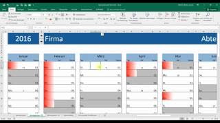 Kalender  Jahresplaner Excel 2013 Teil 3 [upl. by Clough]