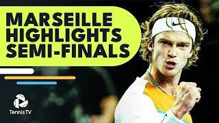 Rublev vs Bonzi AugerAliassime vs Safiullin  Marseille 2022 SemiFinal Highlights [upl. by Grega]