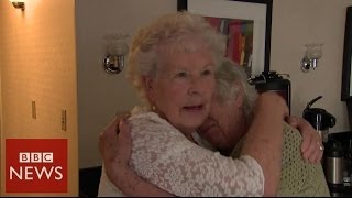 Record breaking twins meet after 78 years apart  BBC News [upl. by Nakada866]