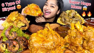 CHICKEN BIRYANI MUTTON BIRYANI EGG BIRYANI KALEJI BIRYANI FISH BIRYANI PRAWNS BIRYANI  MUKBANG [upl. by Eilsehc]