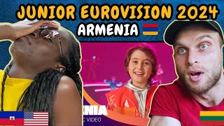 REACTION TO Leo  Cosmic Friend Armenia 🇦🇲 Junior Eurovision 2024  FIRST TIME HEARING [upl. by Reizarf]