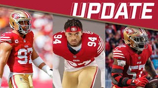 49ers Injury Update 🚨 John Lynch shares optimistic news Nick Bosa Yetur GrossMatos Dre Greenlaw [upl. by Annaillil]