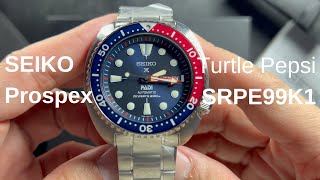 SEIKO Prospex PADI SRPE99K1 Turtle Pepsi Blue [upl. by Sorel]