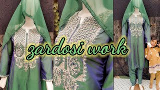 Zardosi work 🤩 for order contact us now 👉 03151278790 [upl. by Anrym]