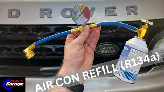 How to refill your air con system with R134a as shown on my Discovery 4 Step by step guide [upl. by Renrut]