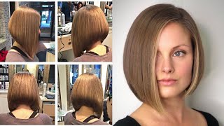 Gorgeous And Stunning Short layered bob With Sided bangs haircuts and hairstyles trend [upl. by Aisha290]