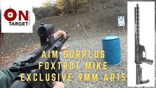 Foxtrot Mike AIM Surplus Exclusive 9mm AR Review [upl. by Yllitnahc]