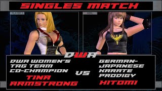 DEAD OR ALIVE 4 XBOX 360XBOX One DWA Ladies Match Tina Armstrong vs Hitomi [upl. by Chantal297]