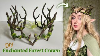 DIY Enchanted Forest Crown ✨Fantasy Tiara Tutorial [upl. by Akinohs]