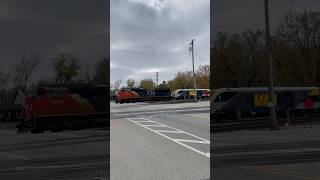 Cn train tows via rail sets past Griffith cn railway train railroad railfan cntrain via [upl. by Cinimod]