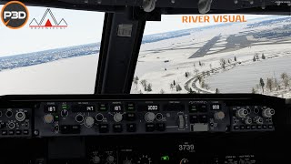 P3D V51 HD  Challenging RNAV 19 into Washington KDCA  Delta B738 [upl. by Mccollum154]